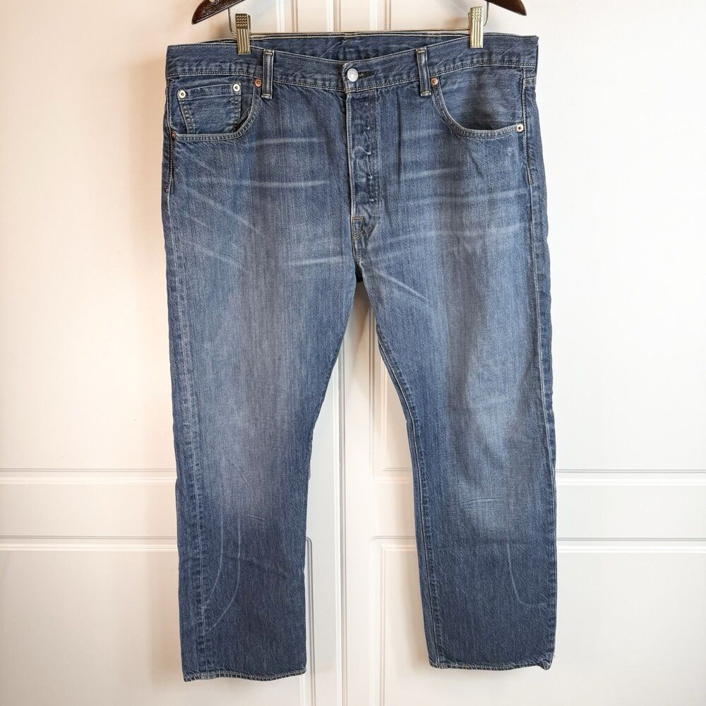 Levis 501 Jeans Mens 40x30 Blue Denim Pants Button Fly Work Straight (Tag40x32)